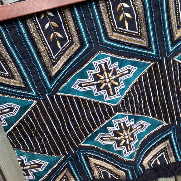 Size 4 H&M beaded fringed mini skirt - Picture 8 of 12